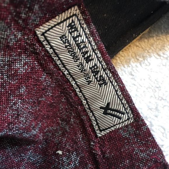 Men's medium William Rast button up shirt Justin Timberlake red wine color - Picture 4 of 13